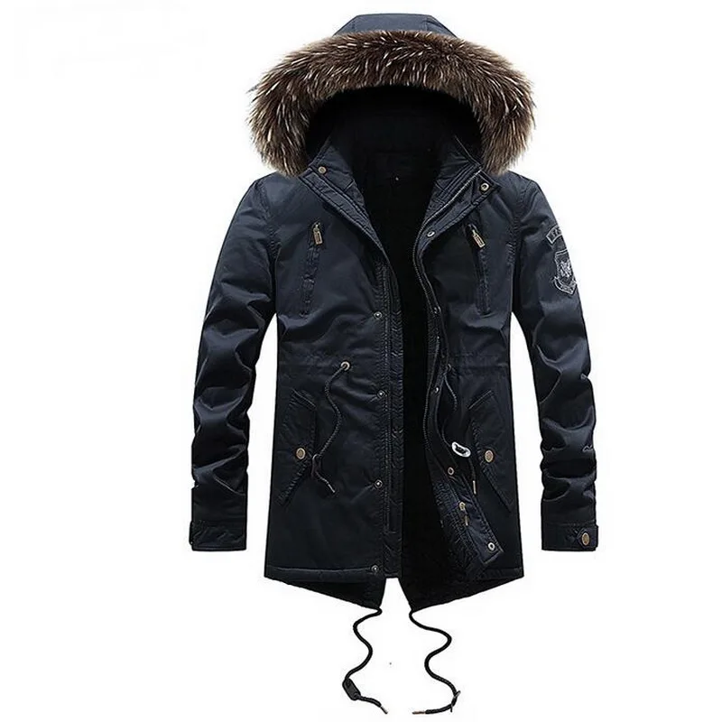 Warm Men Padded Parka Cotton Coat Winter Hooded Jacket Mens Personality Large Coat Thick Warm Windproof Parkas Male