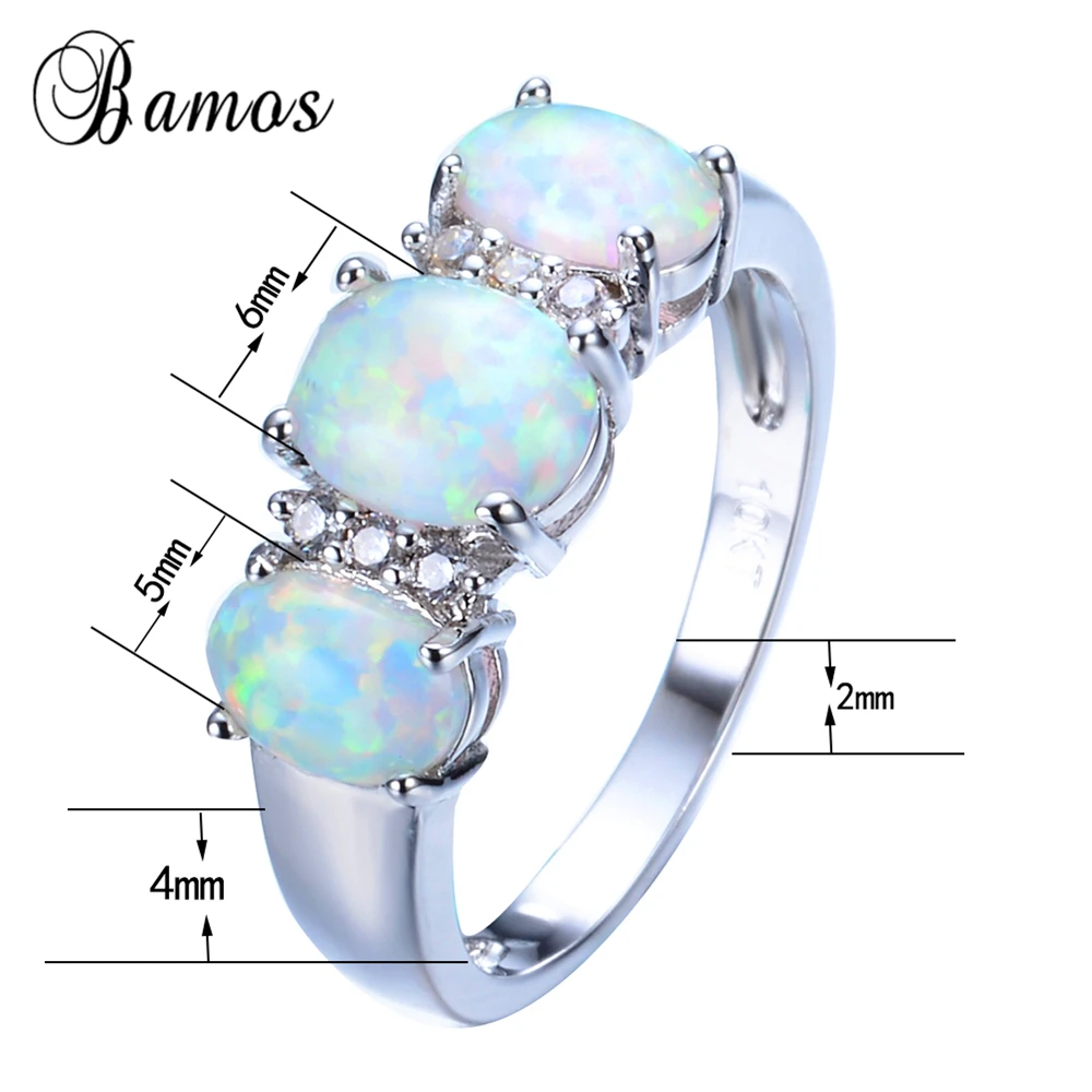Кольцо женское из белого золота с опалом и кристаллами|fire opal ring|opal ringring for |