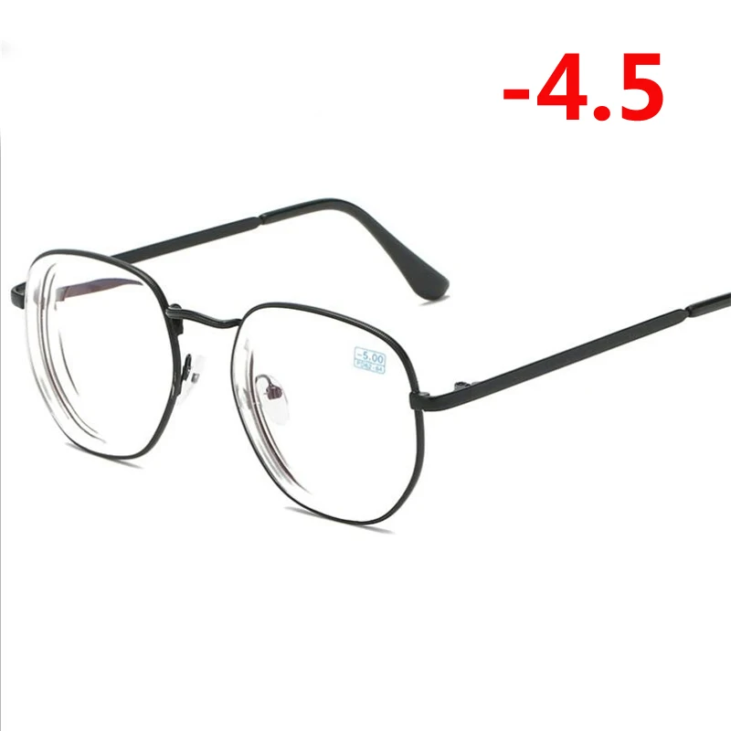 Myopia 450 1,0-1,5-2,0-6,0 студенческие очки для близорукости золотой и черный Оправа синяя пленка короткие очки для коррекции зрения очки по рецепту - Frame Color: Myopia 450