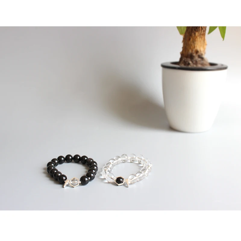 Eastisan ручная работа черный обсидиан и чистый Кристальный бисер мы живём в сердце