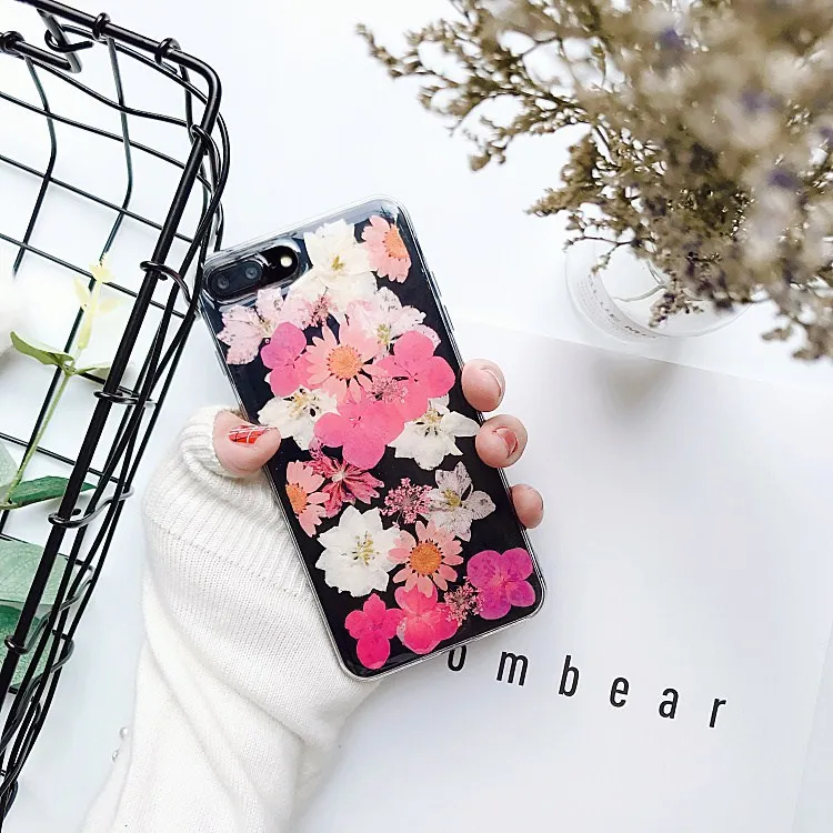 Настоящие гербарий для iPhone X XS MAX XR 8 8 Plus 7 7 Plus 6 6S 6S Plus чехол Чехол задняя оболочка бампер Ins модный защитный ковер