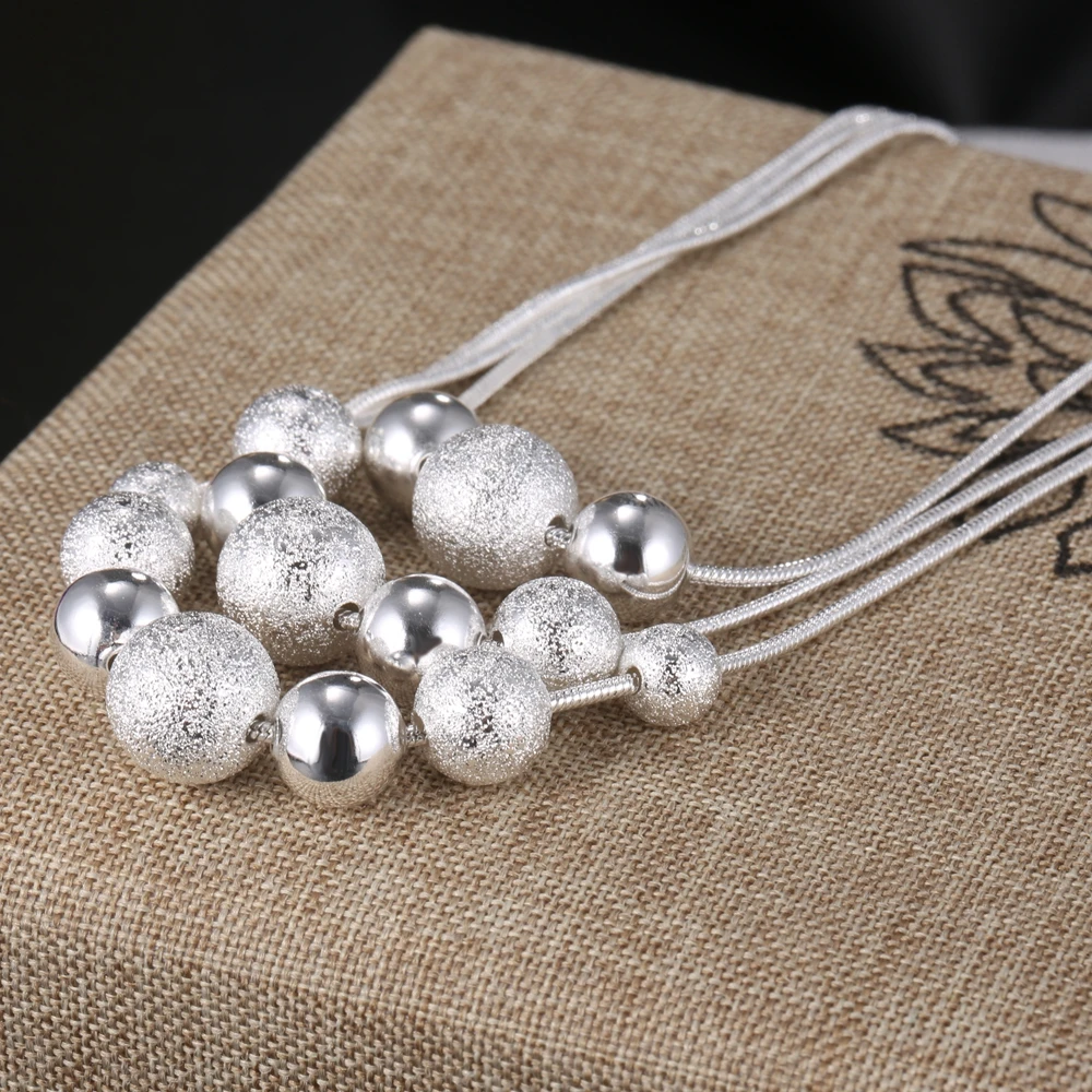 Женское колье из серебра 925 пробы с маленьким шариком | Украшения и аксессуары