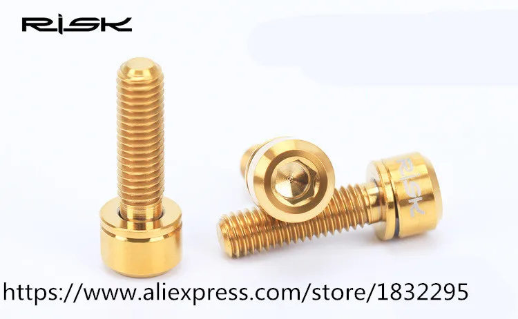 Велосипедный болт 6 шт./лот M5x18/20 мм Ti титановый для велосипеда горный велосипед