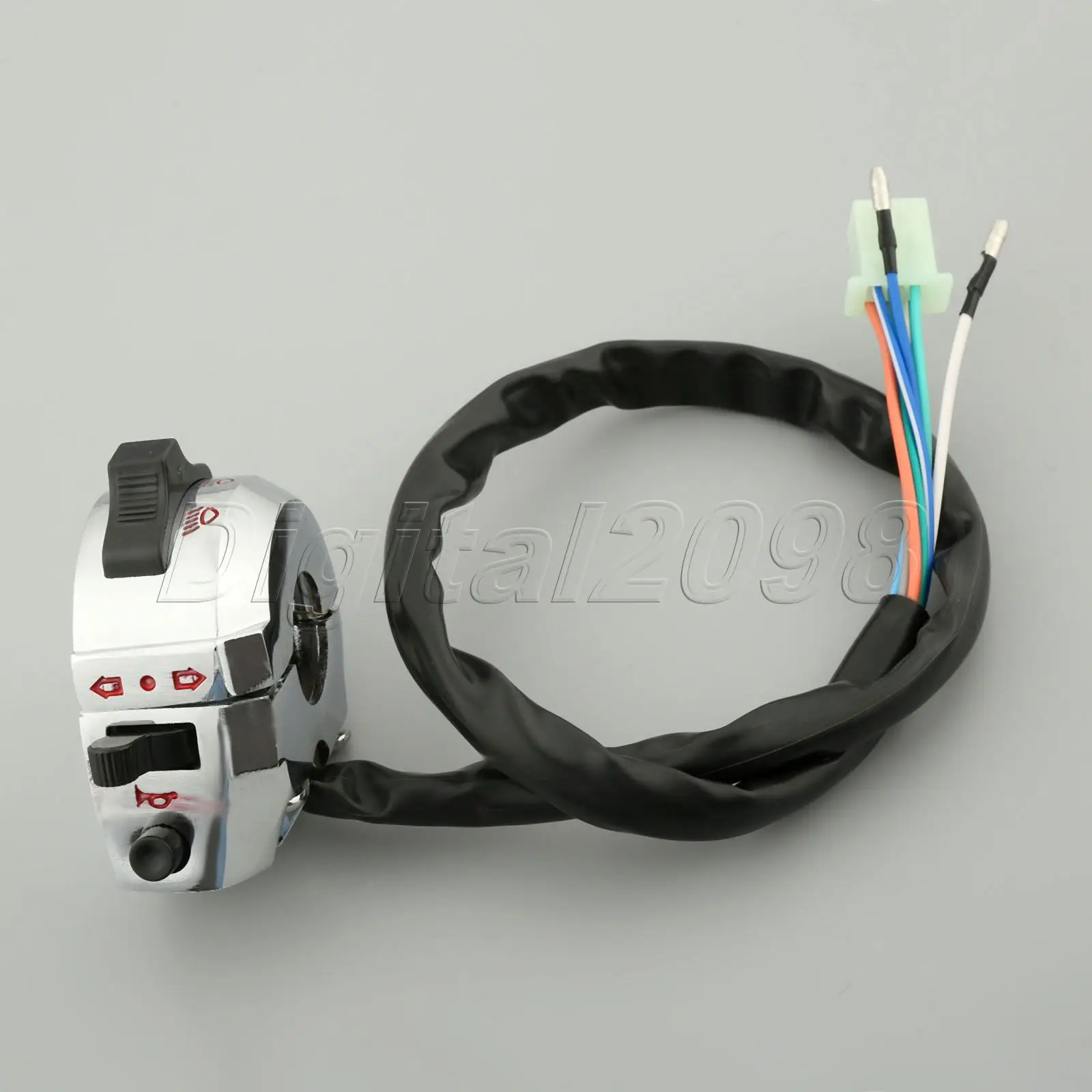 

Новый 22 мм хромированный мотоциклетный переключатель 7/8 "Руль с поворотным сигналом, левый переключатель управления для Honda Yamaha Suzuki Kawasaki ATV