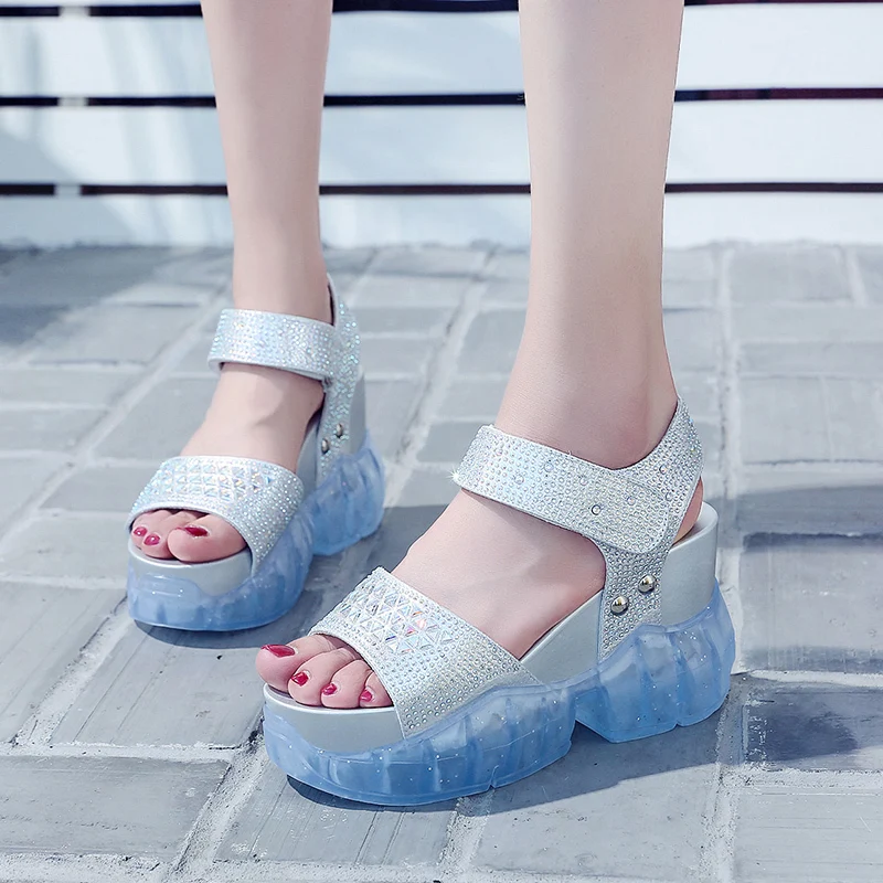 2019 г. женские босоножки на высокой платформе новые летние пляжные сандалии со