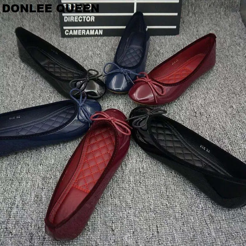 Балетки DONLEE QUEEN женские на плоской подошве удобные мокасины лакированная кожа