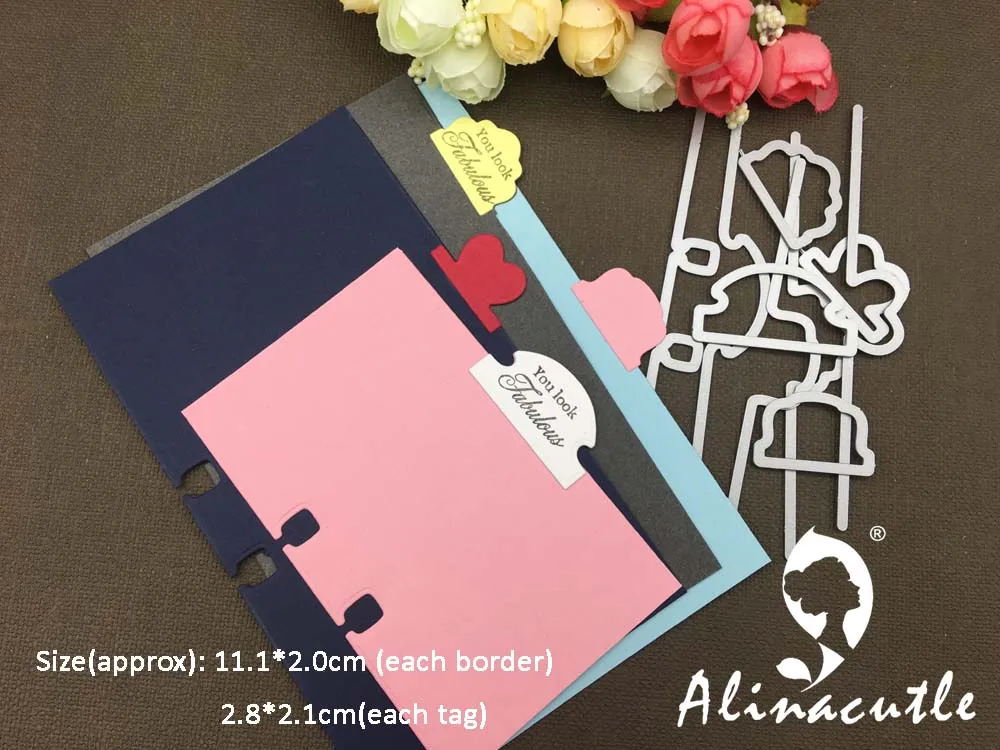 Металлические режущие штампы alinacraft 9 шт. вкладки memorydex rolodex oose leaf tag бумага для