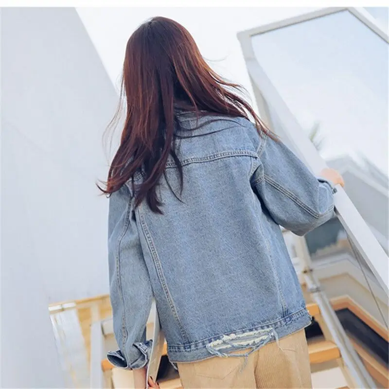 Корейская модная джинсовая куртка для женщин 2020 Женская Весенняя ВИНТАЖНАЯ