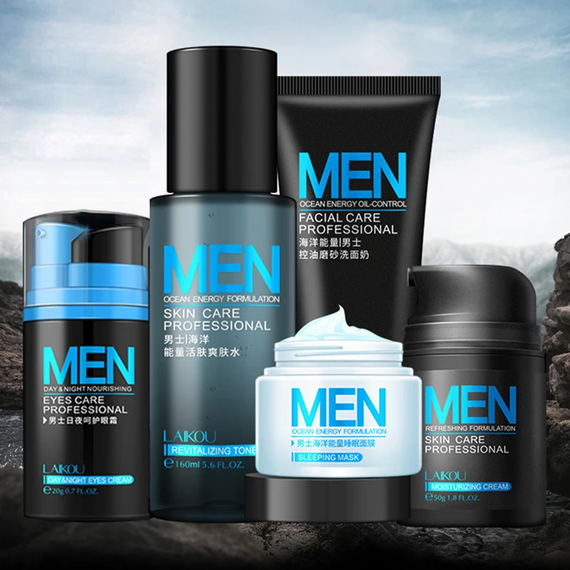 

Men skin care set Face Cream eye cream Serum Skin Care Whitening Acne Treatment Moisturizing Face Care Repair Oil Control 5pcs