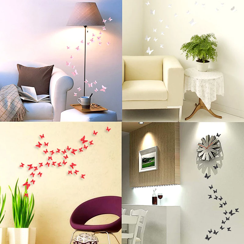 12Pcs Chic 3D Butterfly Decals Wall Sticker Butterflies Decor Art DIY Home | Дом и сад
