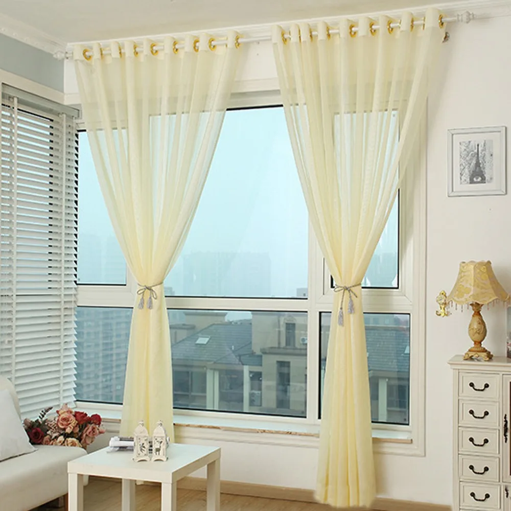 Isinotex окна занавес сплошной прозрачной скрининга гостиная ткани тюль вуаль 1