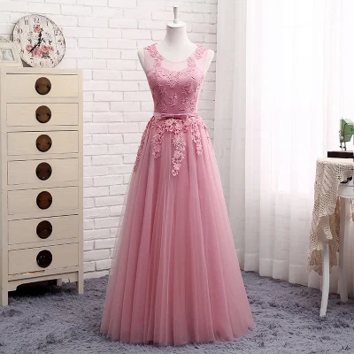 Floor Length Modabelle кружевное пыльное розовое платье подружки невесты для свадьбы дешево D'honneur длинное строгое платье Вечерние Vestidos Adulto - Цвет: Floor Length