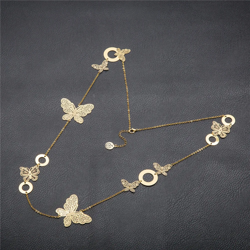 2017 Колье ожерелья Женщины Бабочки Полые Старинные Ювелирные Изделия Boho Ручной