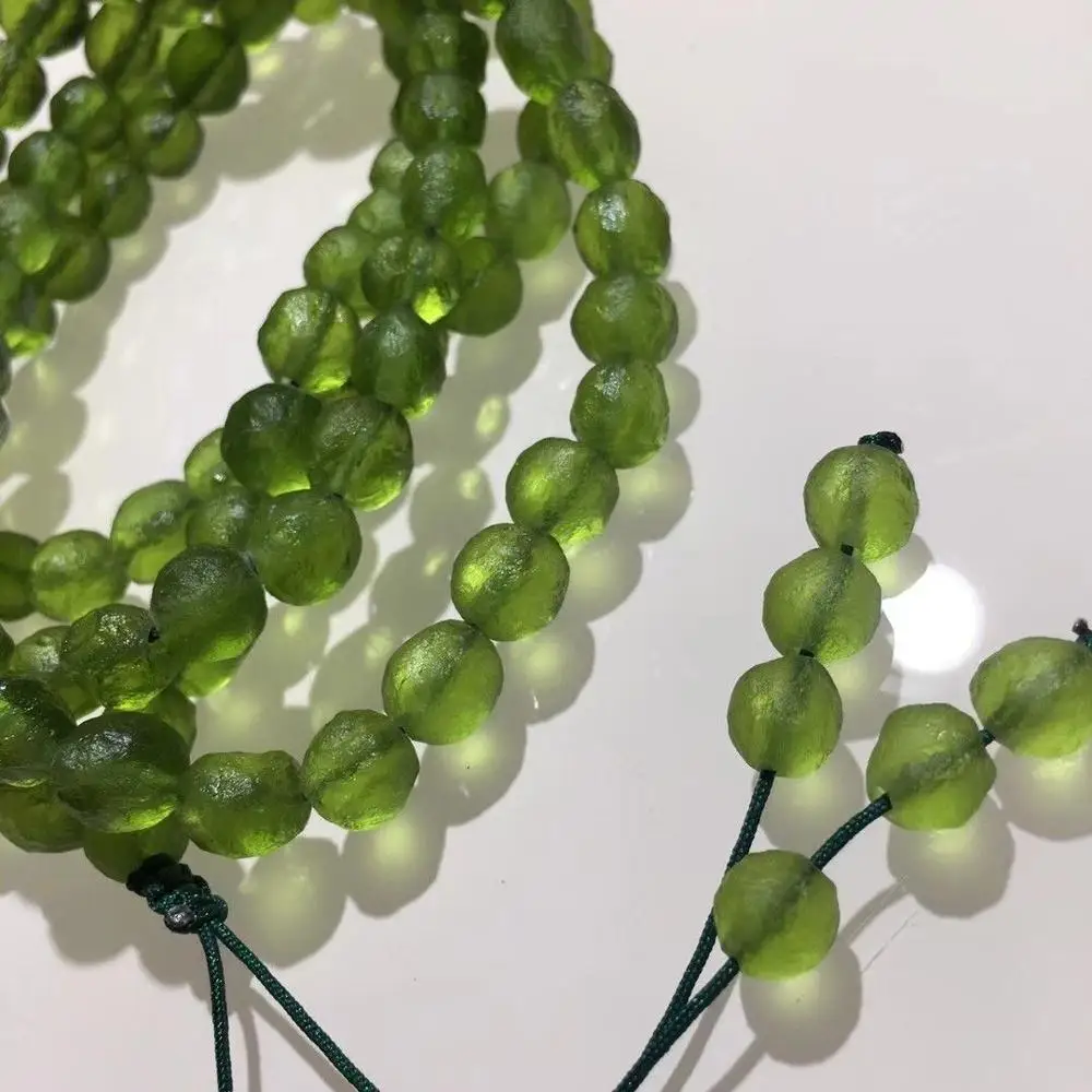 7 мм зеленый драгоценный камень MOLDAVITE метеорит ударопрочное стекло 108 бусины