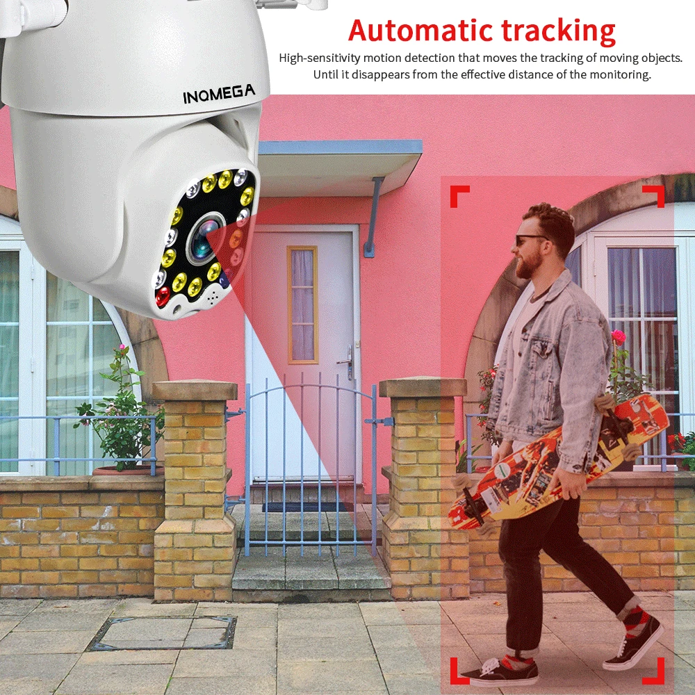 INQMEGA 1080P PTZ WIFI Camera Outdoor Auto Tracking Speed Dome WiFi Wireless CCTV Camera Security Surveillance Waterproof Camera