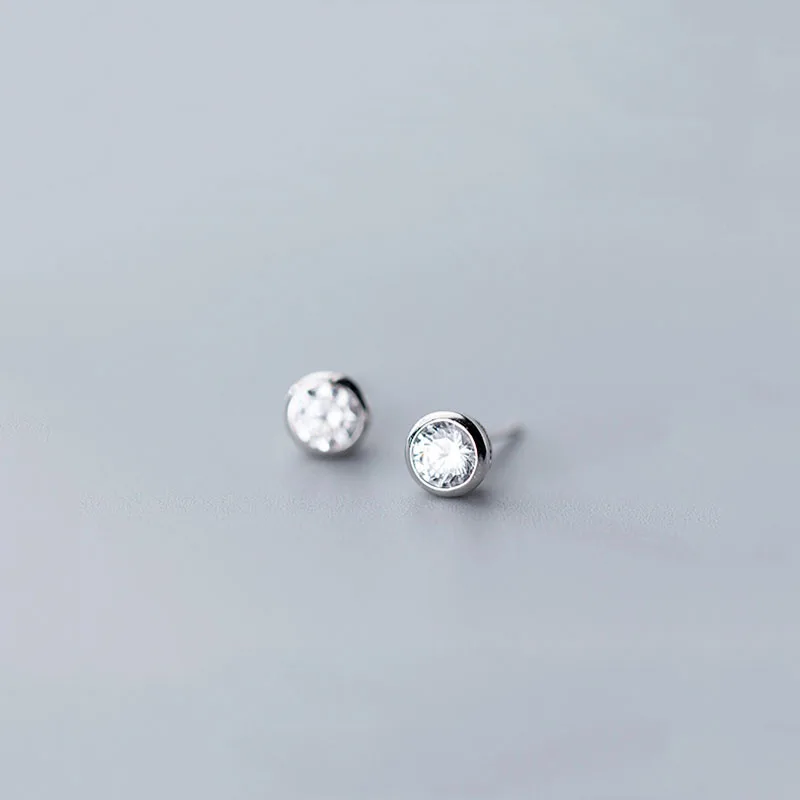 WTLTC простые одиночные мини-серьги с цирконием кубической огранки 925 пробы