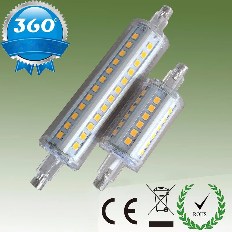 50 шт./лот с регулируемой яркостью 10 Вт led R7S Свет 118 мм 360 градусов SMD2835 j118мм лампа