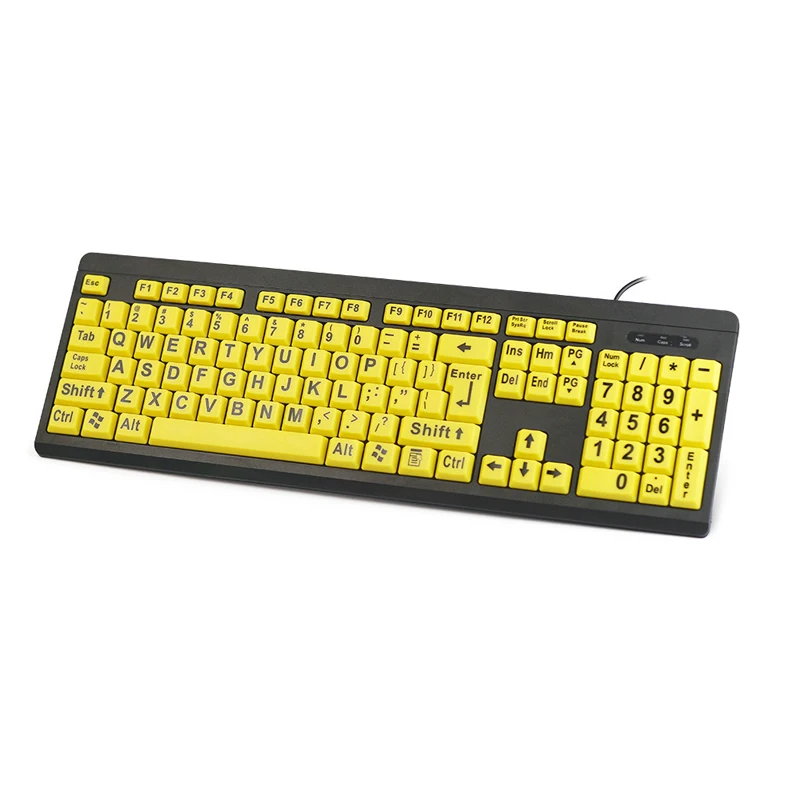 Настольный компьютер клавиатуры USB Проводная клавиатура для офиса желтые ключи