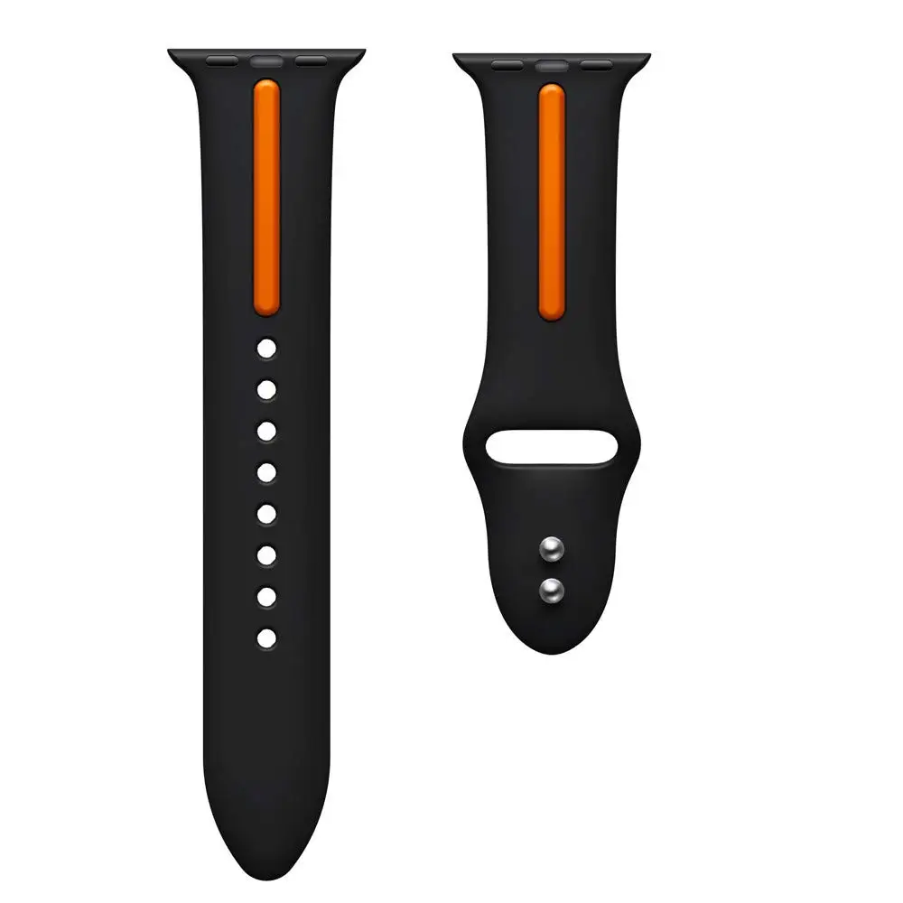 Спорт на открытом воздухе силиконовый двойной Цвет браслет ремешок для apple watch band 44/40/42/38 мм Мужские/Женские часы ремешок для iwatch серии 4 3 2 1
