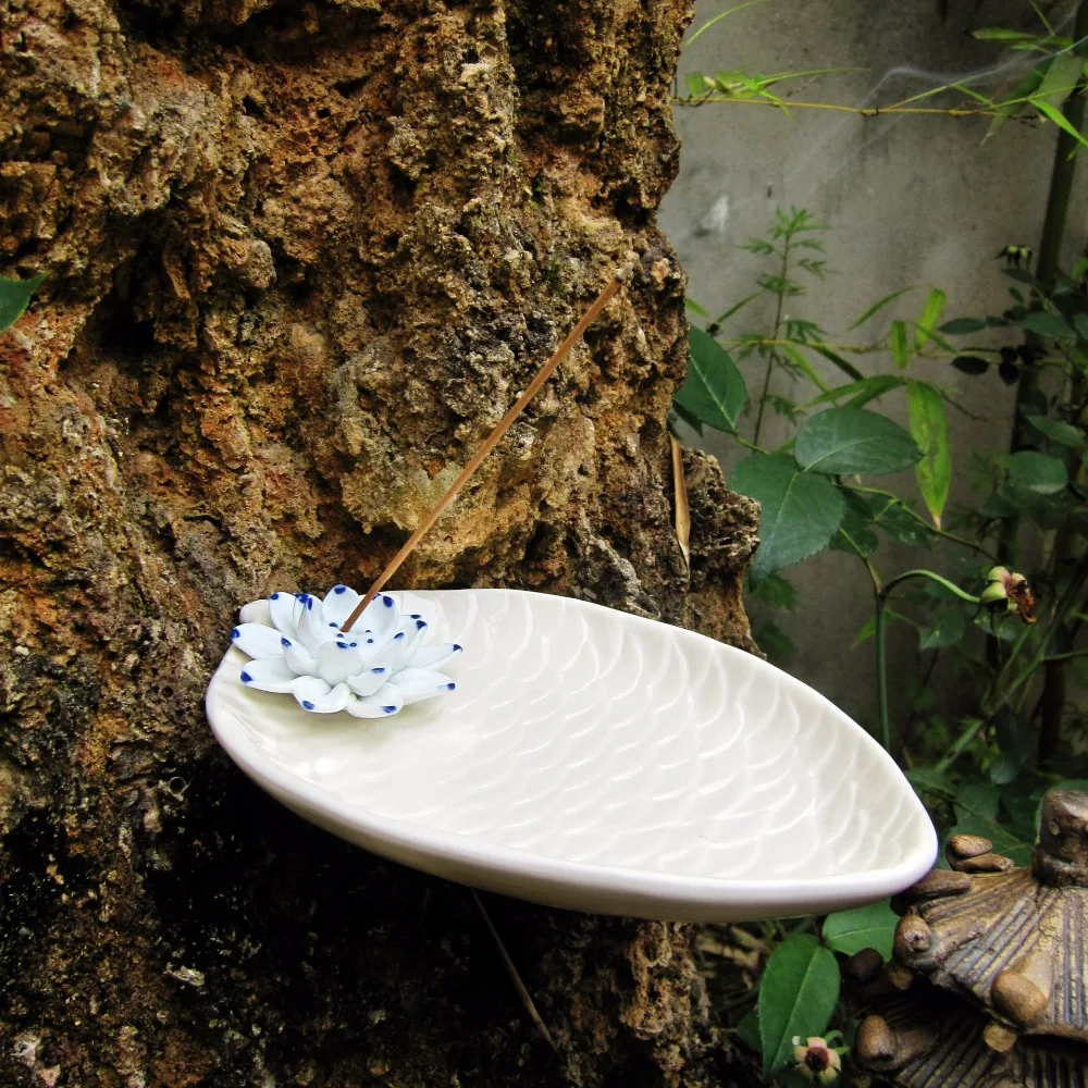 Керамическая курильница в виде цветка лотоса|censer incense burner|ceramic censerincense burner |