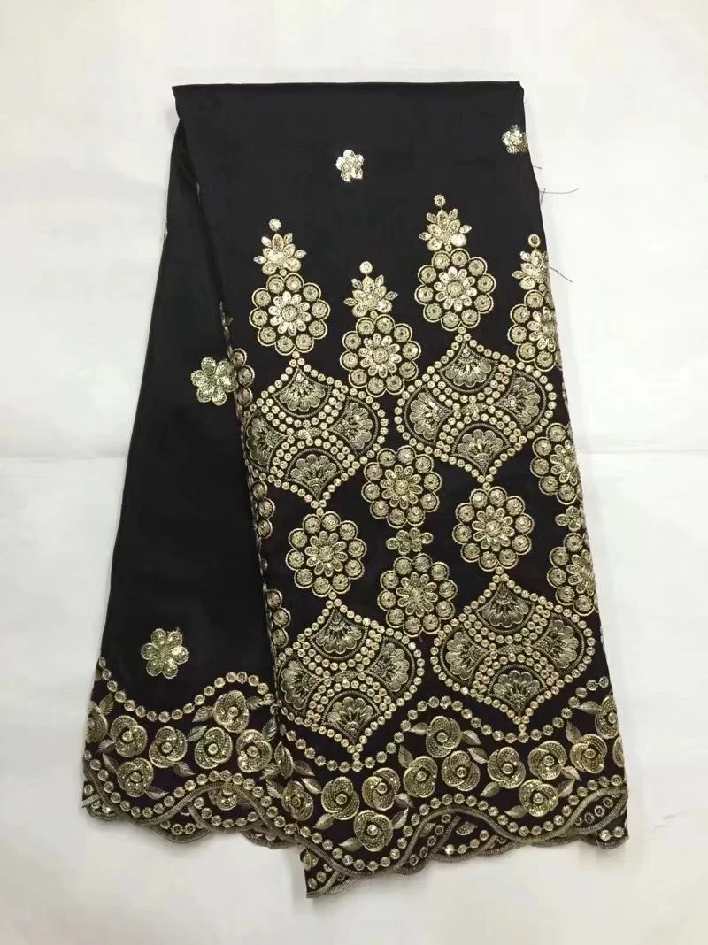 High quality African lace fabric India curious George material with gold sequins white color low price 5 yards for sewing cloth | Дом и сад