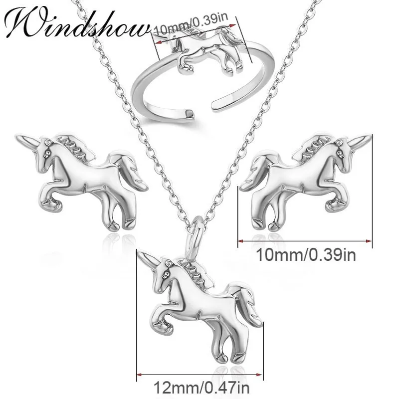 Комплект из колье и серёг с подвеской в виде лошади|jewelry sets for women|jewelry setssmall jewelry |