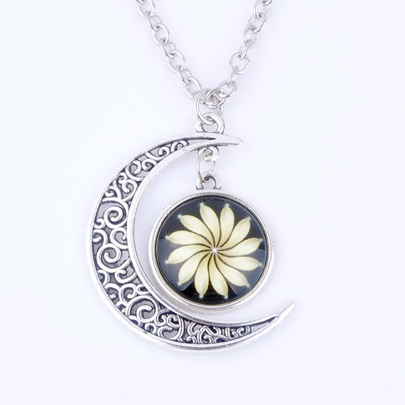 2016 Горячая цепочка серебряное покрытие полумесяц и стрекоза бабочка Кабошон