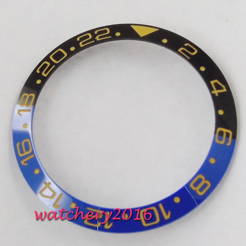 Керамический черный коричневый ободок вставка GMT для 40 мм подводных часов