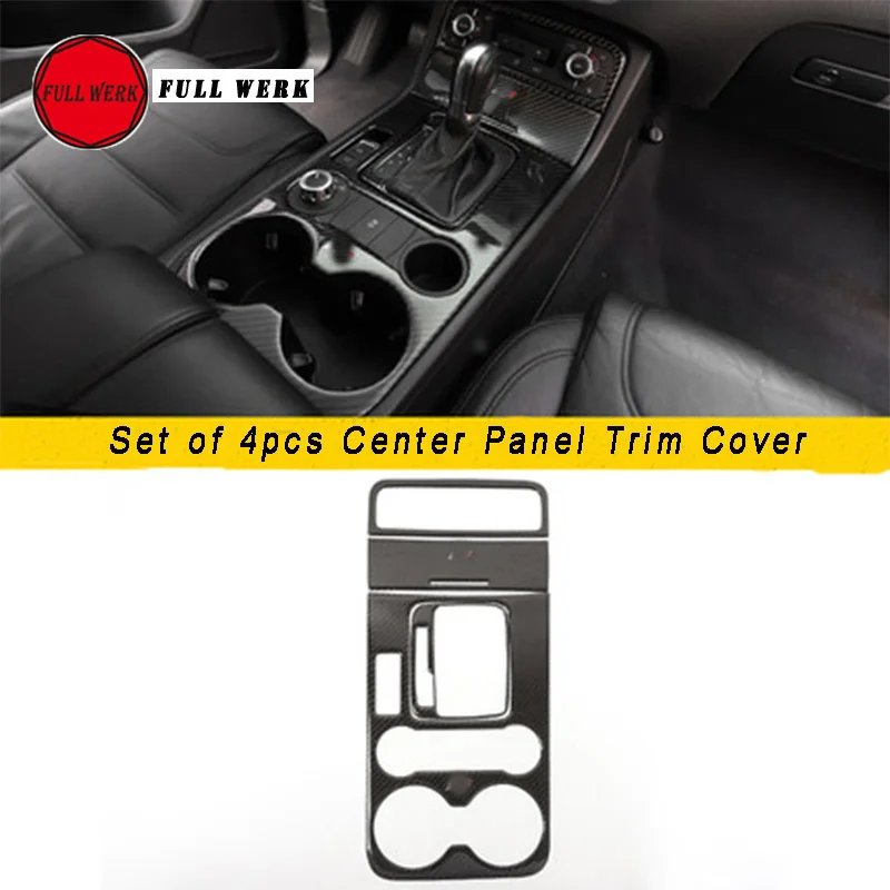 Carbon Fiber Decal Car Center Control Panel Trim Decoration Cover Sticker for VW Touareg 2011-17 Interior Mouldings Accessories