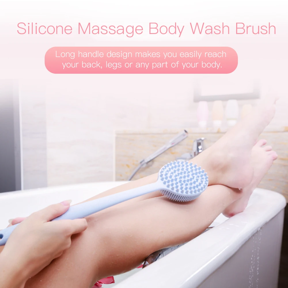 Душевая ванна с длинной ручкой силиконовая щётка для тела глубокая Очищающая