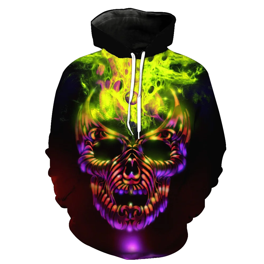 MWBAY 3D Various Skulls Sweatshirts Unisex Men Womens Hoodies Couple Spring Autumn Winter Loose Thin Hooded Hoody Tops | Женская одежда