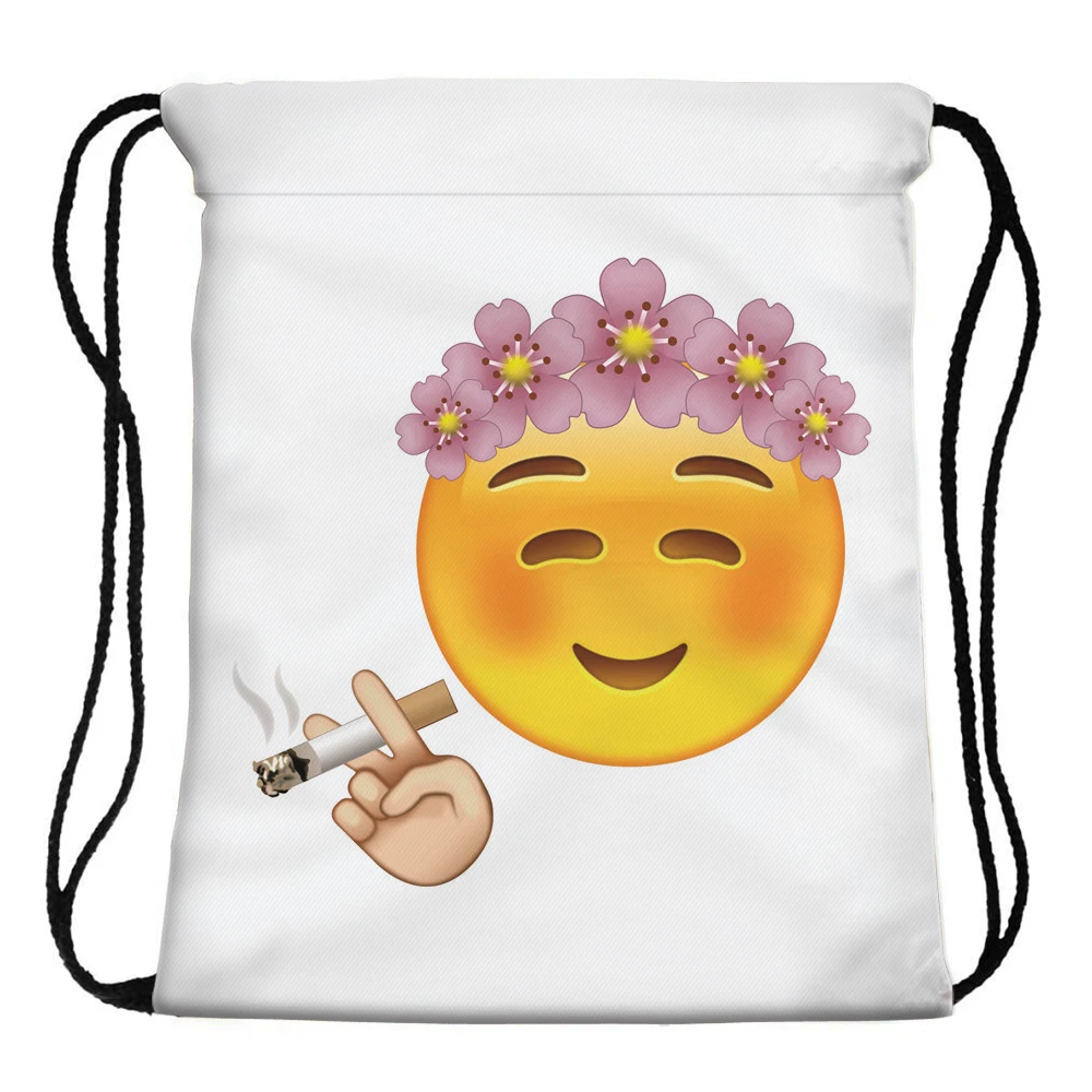 Deanfun 3D Напечатаны Emoji Рюкзаки Простой Мода Весело Белый Шнурок Мешки SKD 75|emoji