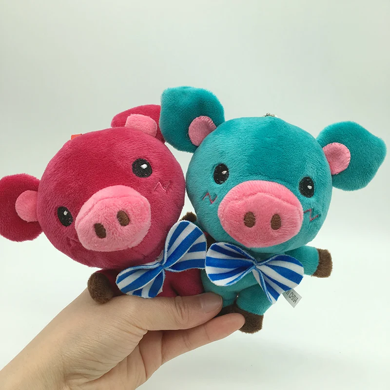 1 шт. 12 см Kawaii галстук бабочка свинья плюшевая сумка подвеска игрушки мягкие