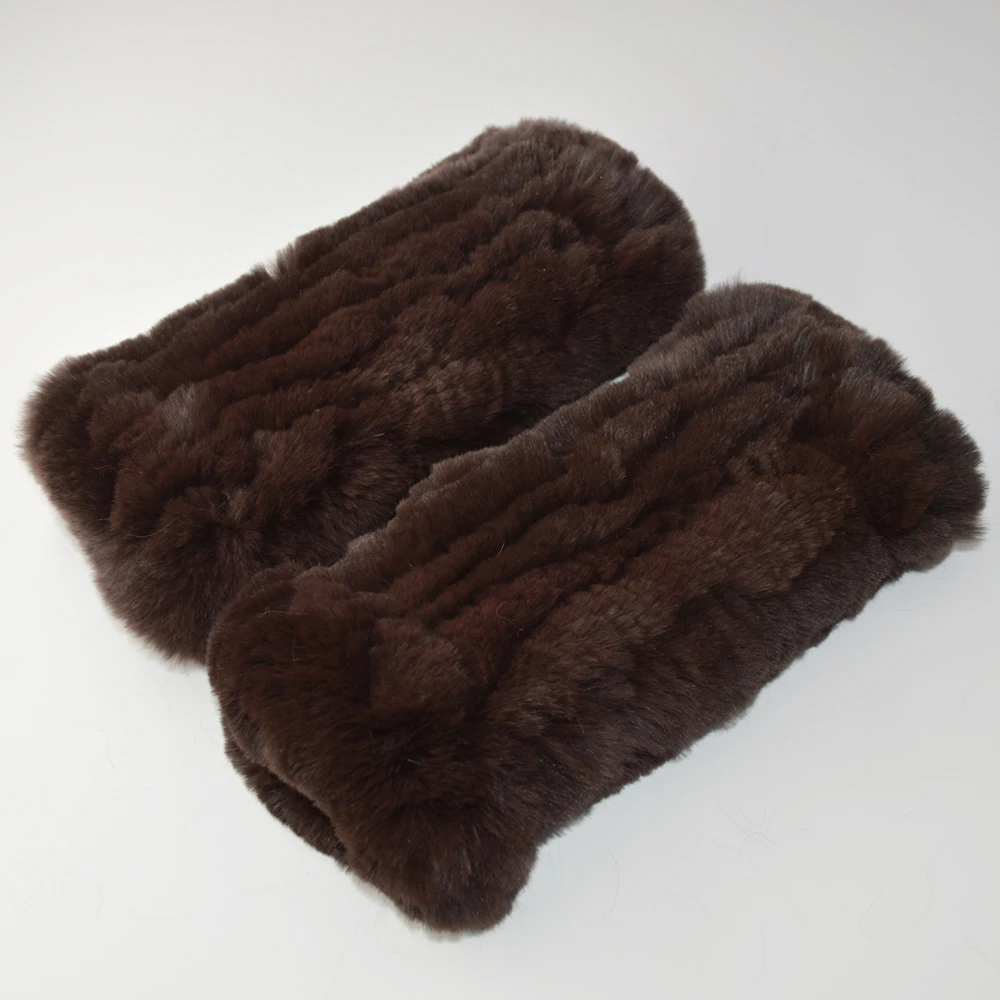 Новинка Хорошие эластичные женские натуральным вязаные с мехом кролика меховые
