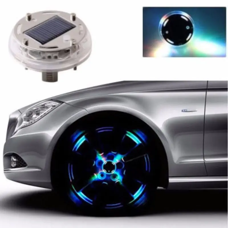 4 шт. режима 12 LED RGB Авто Солнечная энергия вспышка колеса шины свет лампы Декор |