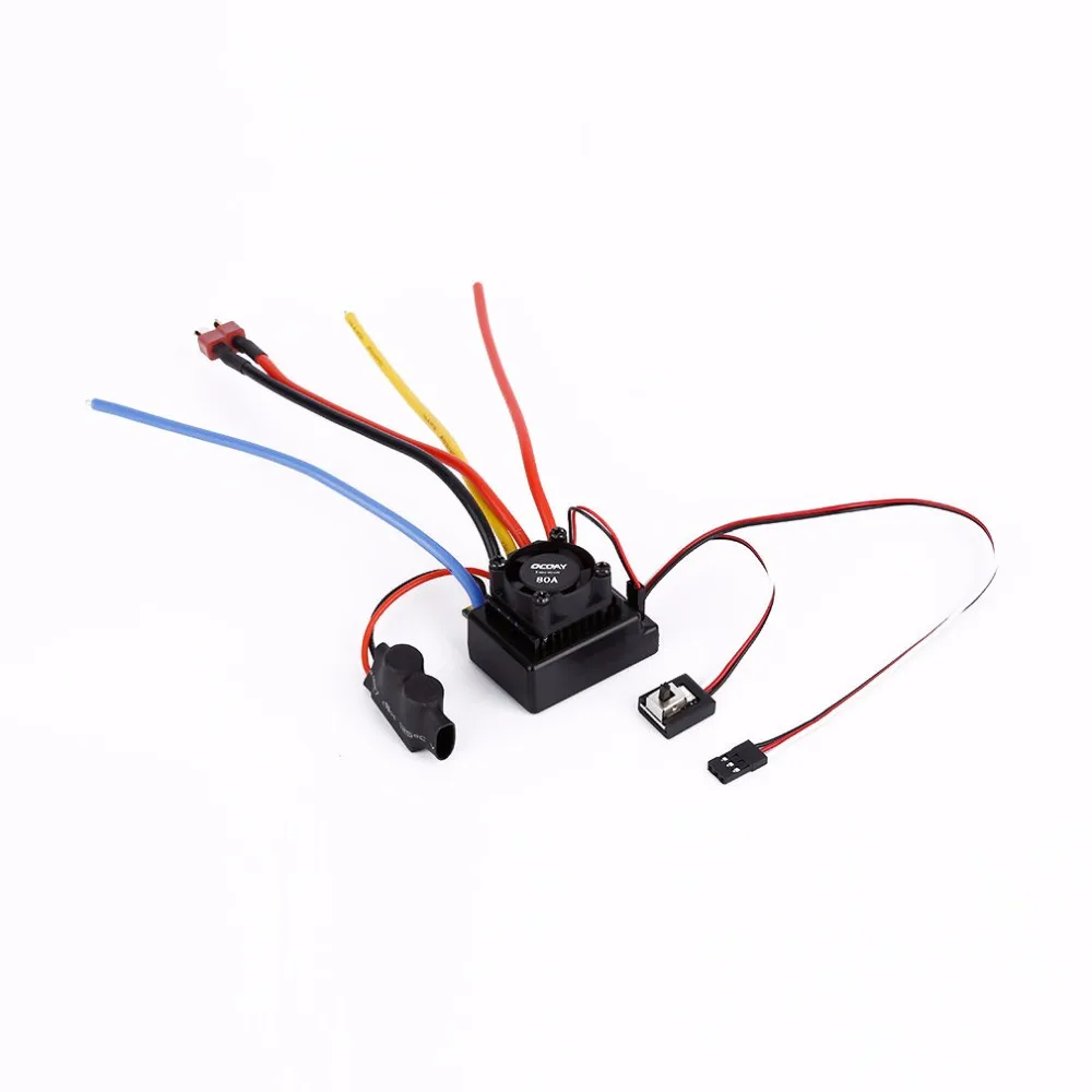 80A ESC Регулируемый Бесщеточный Регулятор скорости с датчиком и для 1/10 бегущего