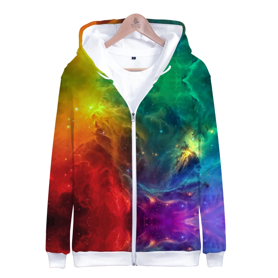 

Starry sky 3D Funny Print Zipper Hoodies Sweatshirts Women Spring Skull Print Long Sleeve Funny Hoodies Clothes Streetwear