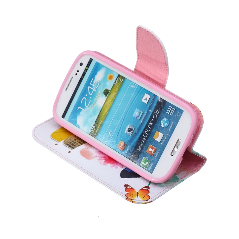 Роскошный модный дизайн кожаный чехол с держателем карты для Samsung Galaxy S3 S4 S5 S6 Edge