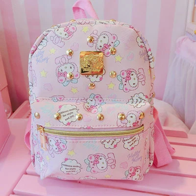 H Hello kitty сумка Детская Мультфильм My Melody большие сумки для девочек путешествия KT рюкзак Водонепроницаемый девушка школьная сумка на плечо хорошее качество - Цвет: H