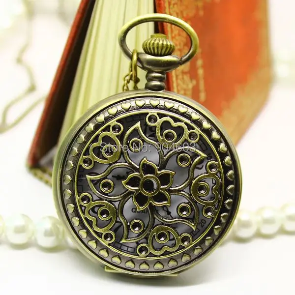 (1081) 12 шт./лот винтажное ожерелье с 5 лепестками и цветами|watch necklace|pocket watch necklacepocket |