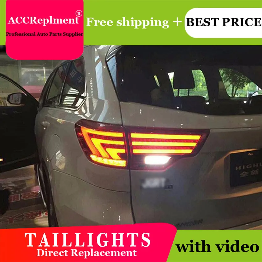 

4PCS Car Styling for Toyota Highlander Taillights 2014-2018 for Highlander LED Tail Lamp+Turn Signal+Brake+Reverse LED light