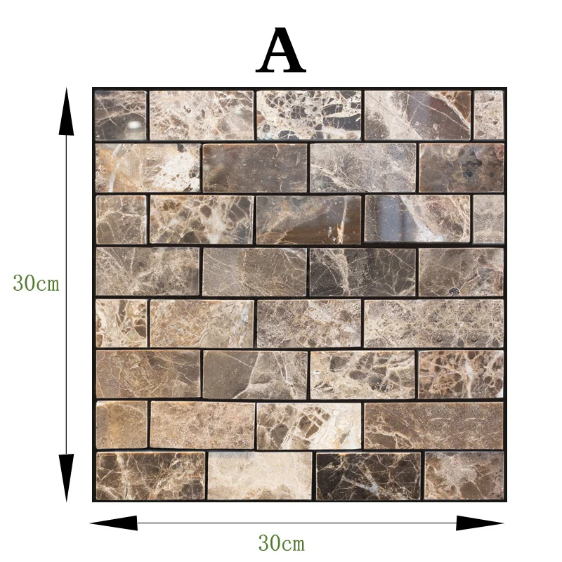 Самоклеящаяся настенная бумага из ПВХ 30 х30 см водонепроницаемая каменная s