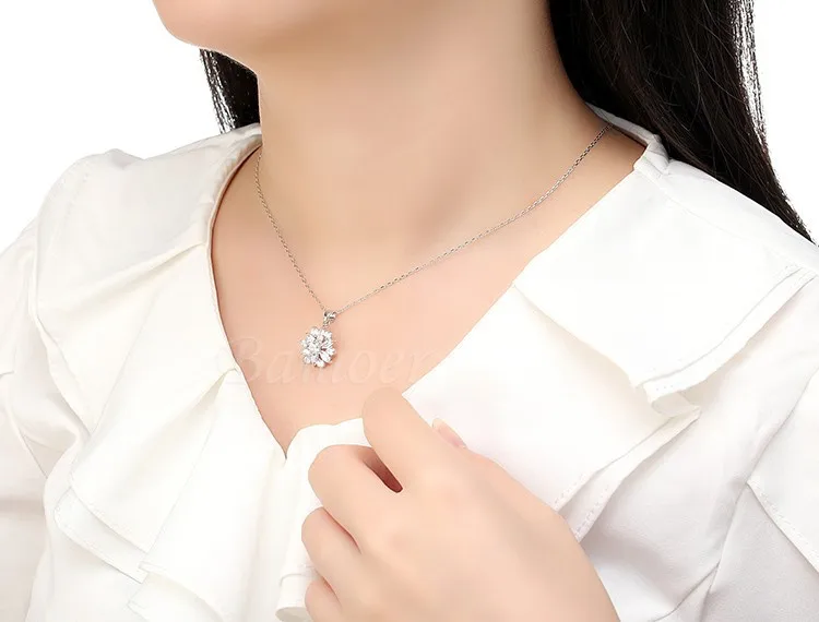 Bamoer 18 К розового золота Engamement Jewlery устанавливает для женщин с высокое качество многоцветный ааа циркон