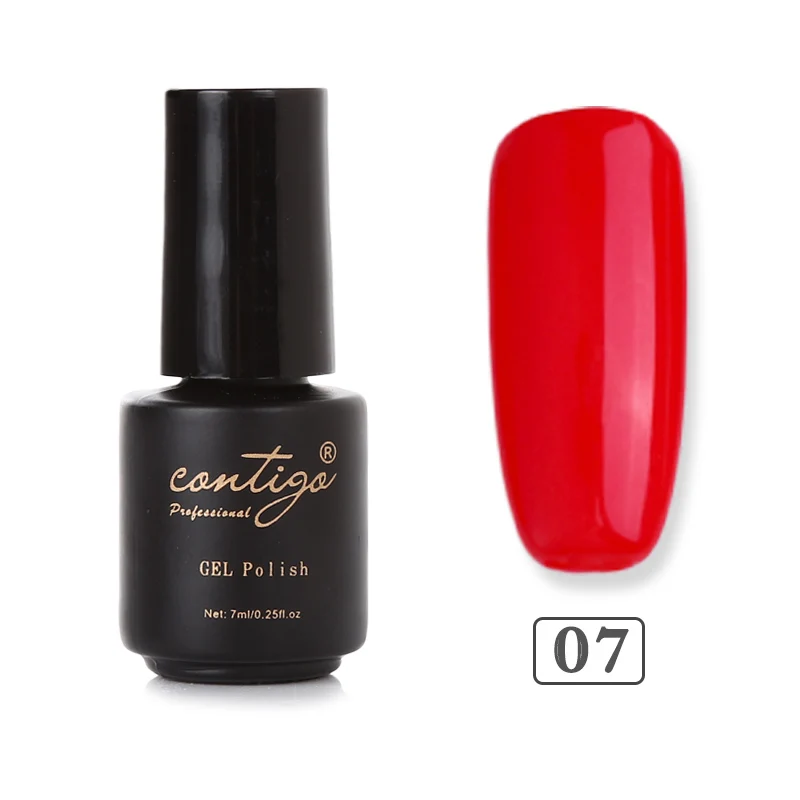 Contigo красный цвет серии УФ-гель для ногтей Vernis Полупостоянный УФ Led Замачивание гель Лак яркий модный дизайн ногтей лак - Цвет: 07