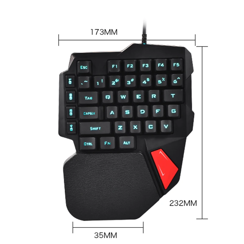 38 клавиш Одиночная игровая клавиатура 23*17 см Проводная 3 вида цветов со