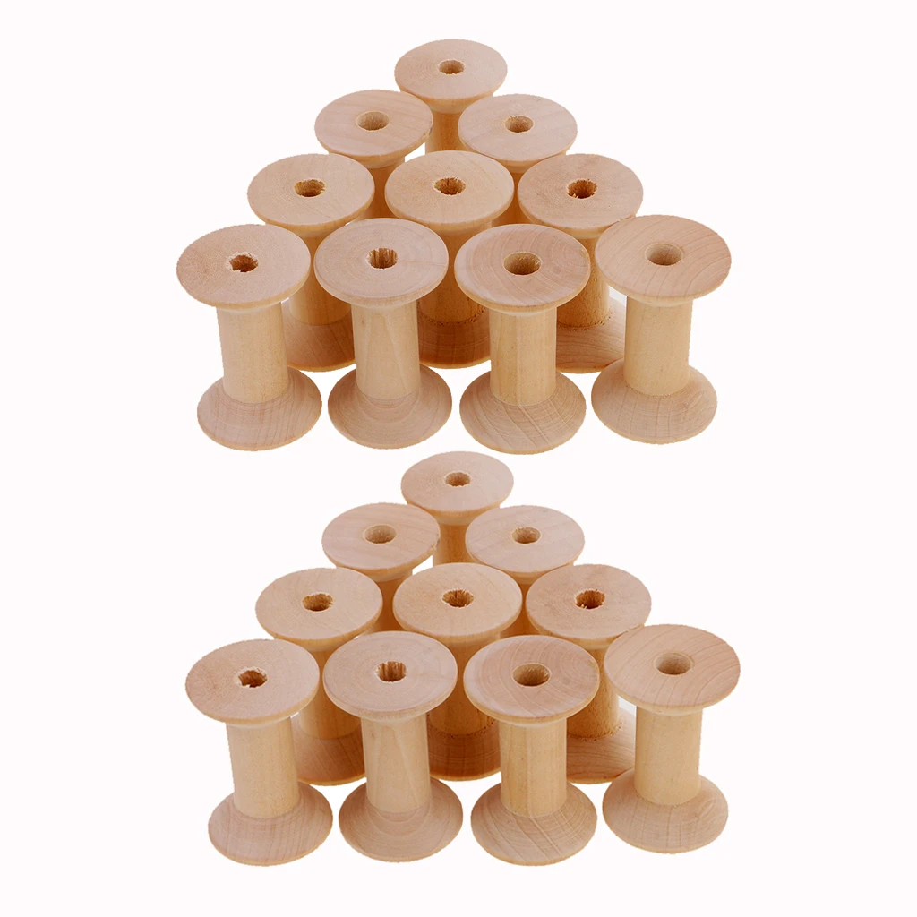 Пустые деревянные шпули 20 штук для швейных ниток держатель ленты 47 мм x 31