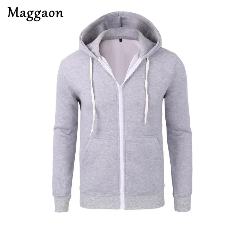 2018 New Men Hoodies Hombre Brand Leisure Zipper Jacket Long Sleeve Solid Color Hooded Sweatshirt Slim Fit Hoody | Мужская одежда