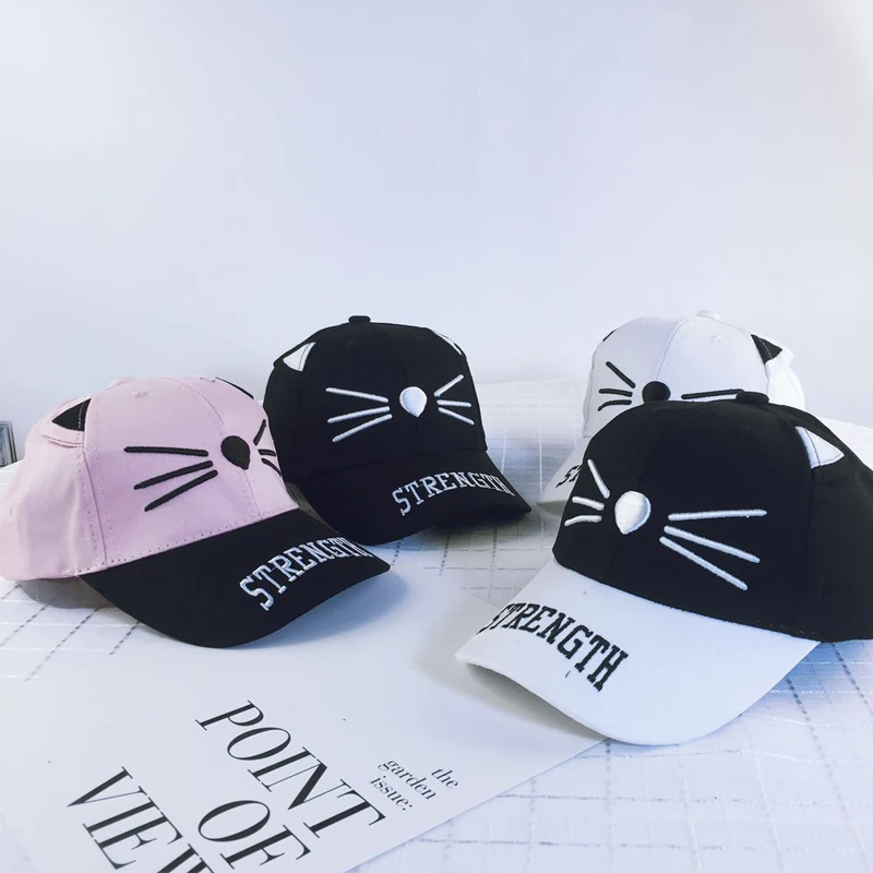Snapback/Розовая бейсбольная кепка с милыми кошачьими ушками детские шапки 2018 новые
