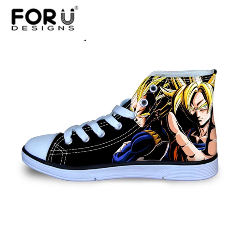 H662AK FORUDESIGNS/модные мужские высокие вулканизированные туфли в стиле аниме Dragon Ball Z; парусиновая обувь с принтом для мальчиков; осенние кроссовки - Цвет: H662AK