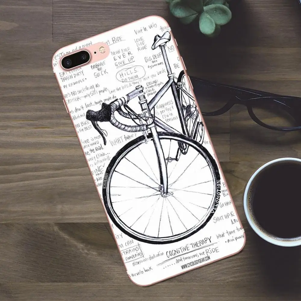 Чехол из ТПУ для Apple iPhone 4 4S 5 5C SE 6 6S 7 8 Plus X Galaxy A3 A5 J1 J2 J3 J5 J7 2017 велосипедный
